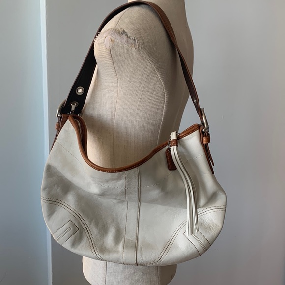 Coach white leather tassel bag - Picture 1 of 6